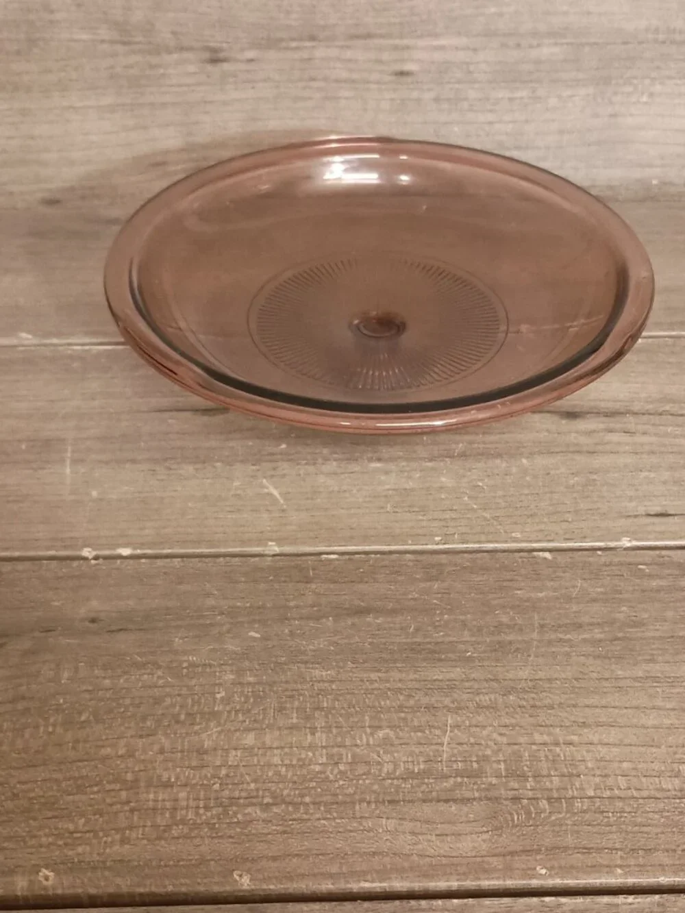 Vintage Pyrex V-1.5-C Cranberry Replacement Lid Round Glass 7.25
